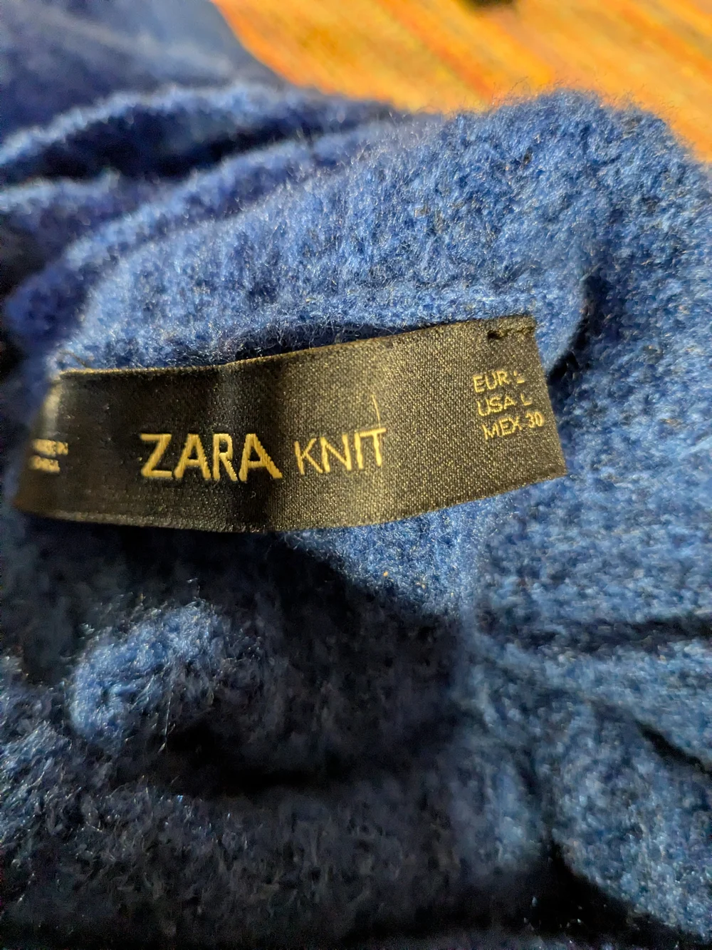 Zara Knit Cozy Royal Blue Ribbed Turtleneck Sweater - Picture 3 of 3